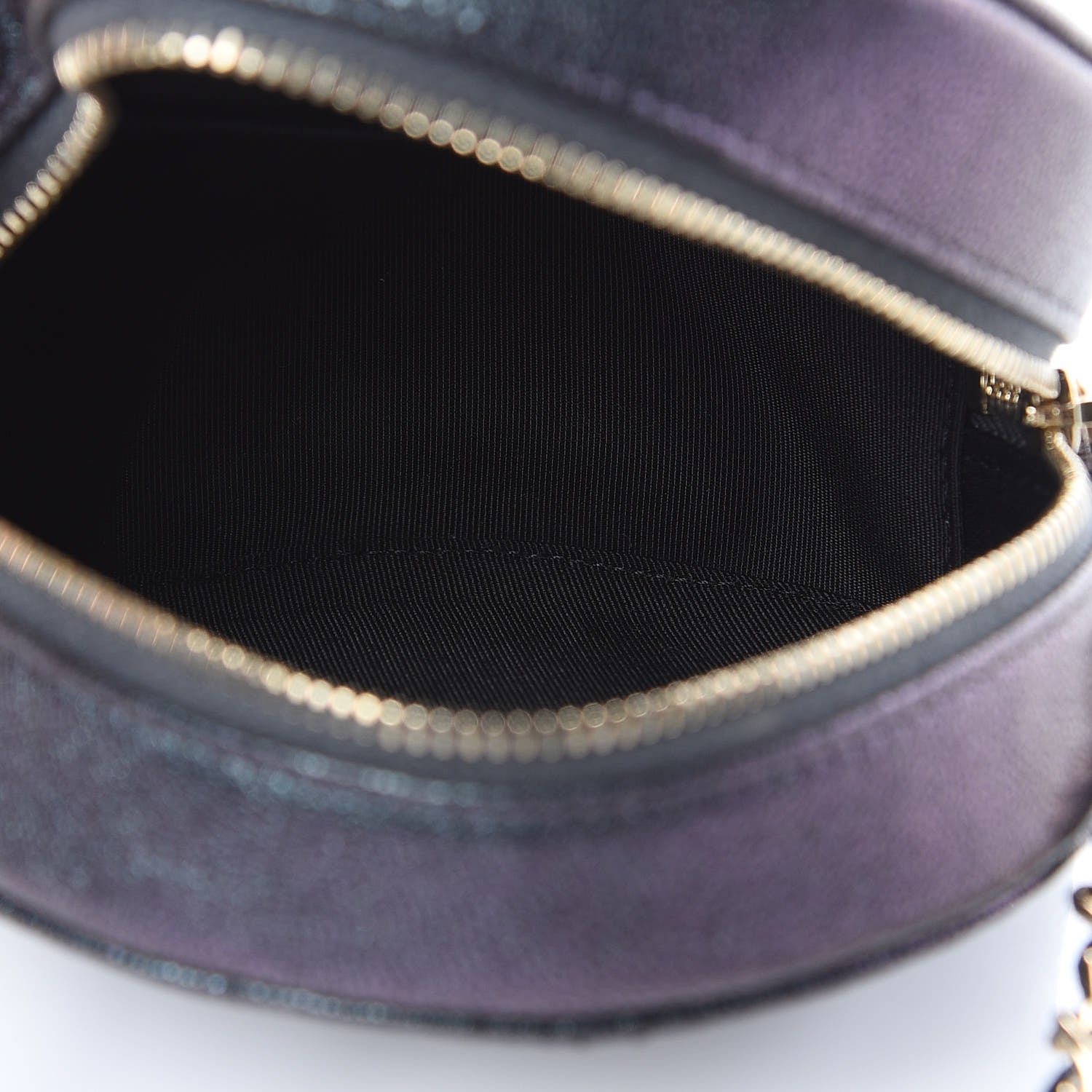 Chanel Iridescent Caviar Quilted Round Clutch With Chain Black 5 of 11