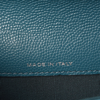 Chanel Caviar Quilted Flap Card Holder Dark Turquoise 7 of 9
