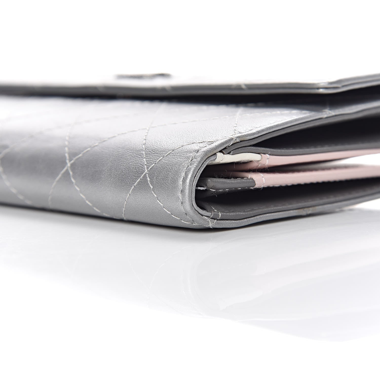 Chanel Aged Metallic Calfskin Large Palette Flap Wallet Silver 11 of 12