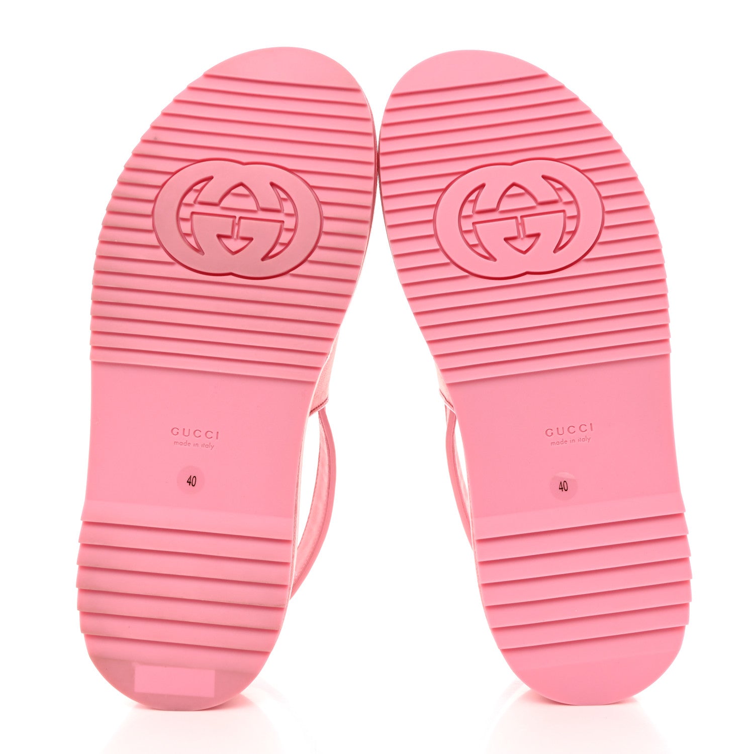 Gucci GG Supreme Monogram Granada Kid Angelina Platform 35mm Slingback Sandals 40 Cotton Candy Dark Cotton Candy Wild Rose 6 of 9