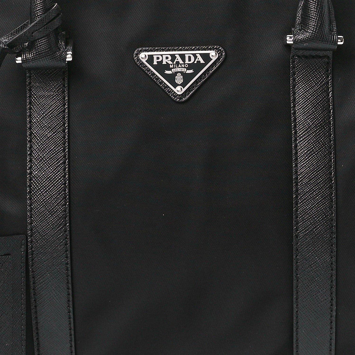Prada Tessuto Nylon Saffiano Metal Triangle Logo Work Bag Black 9 of 12