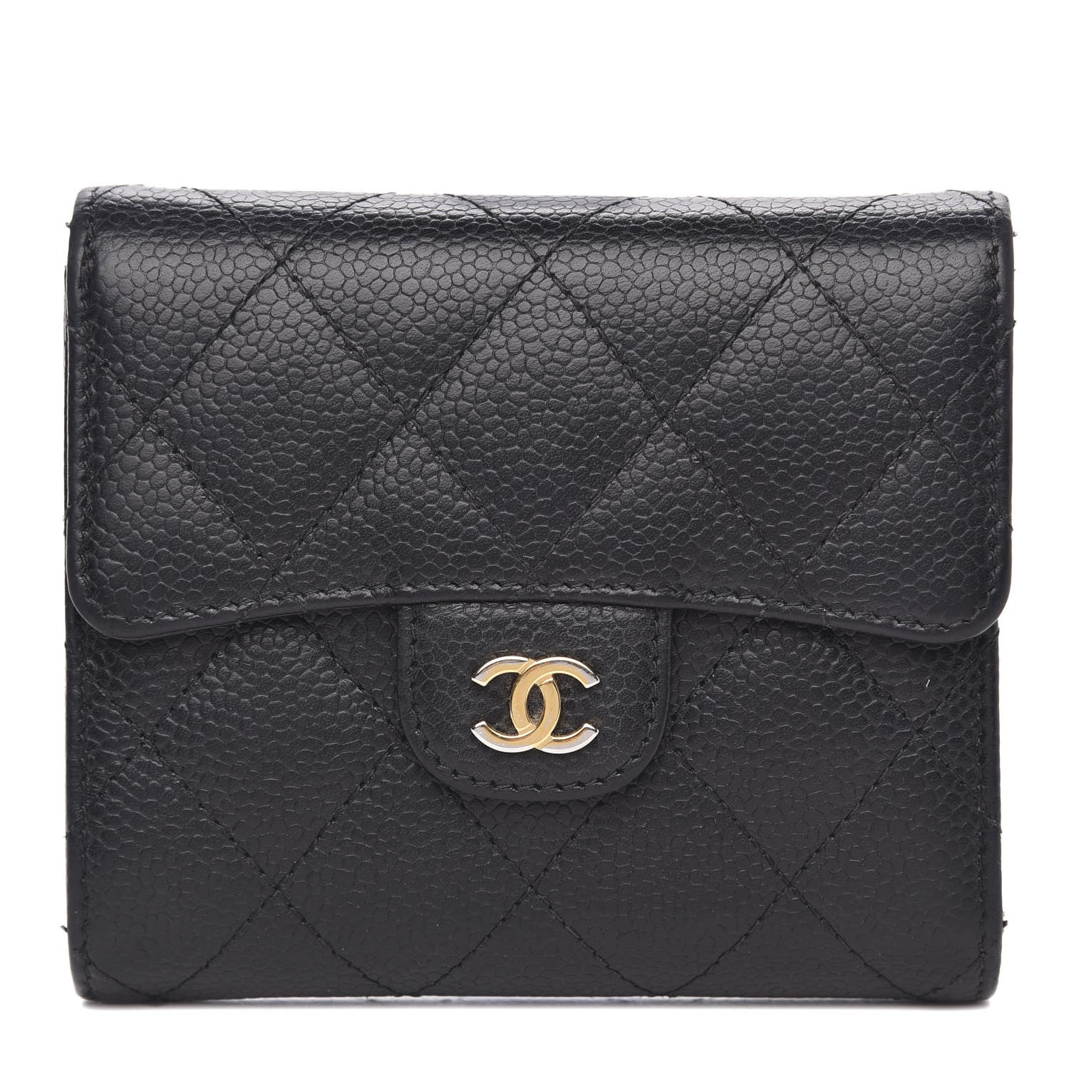 Chanel Caviar Quilted Compact Flap Wallet Black 1 of 11