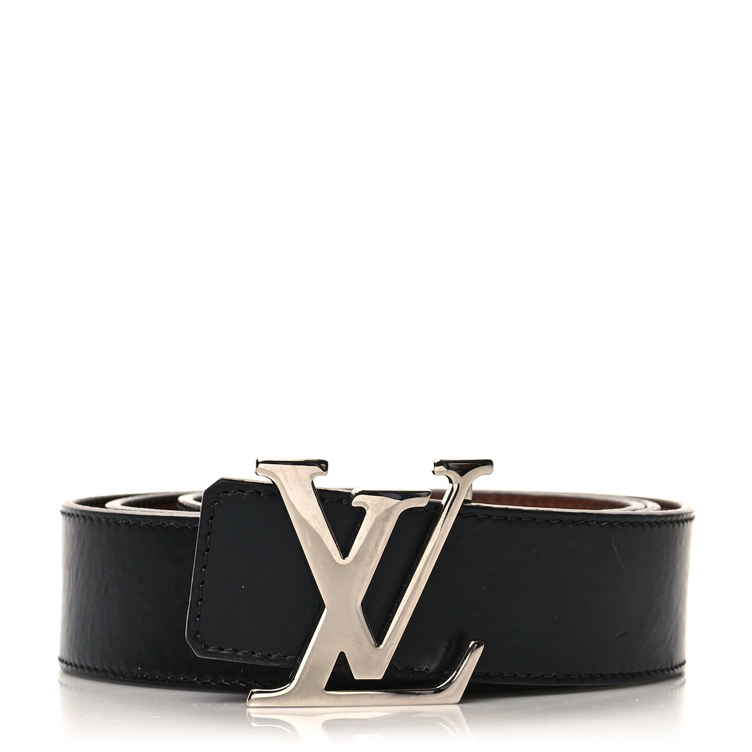 Louis Vuitton Taurillon Calfskin 30mm LV Initiales Reversible Belt 95 38 Black 1 of 8