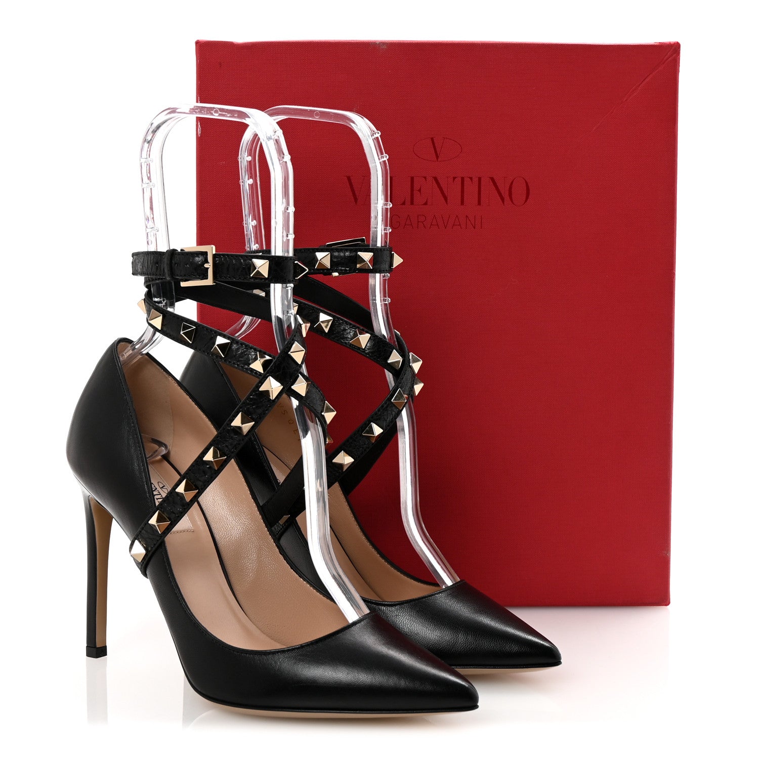 Valentino Garavani Nappa Rockstud Studwrap Strap 105mm Pumps 36.5 Black 10 of 10