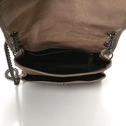 Saint Laurent Crinkled Calfskin Matelasse Monogram Medium Niki Chain Satchel Light Taupe 5 of 11