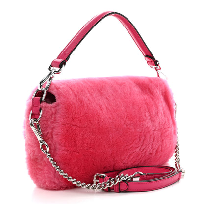 Fendi Shearling Shiny Nappa Baguette Rosa Fluo 3 of 10