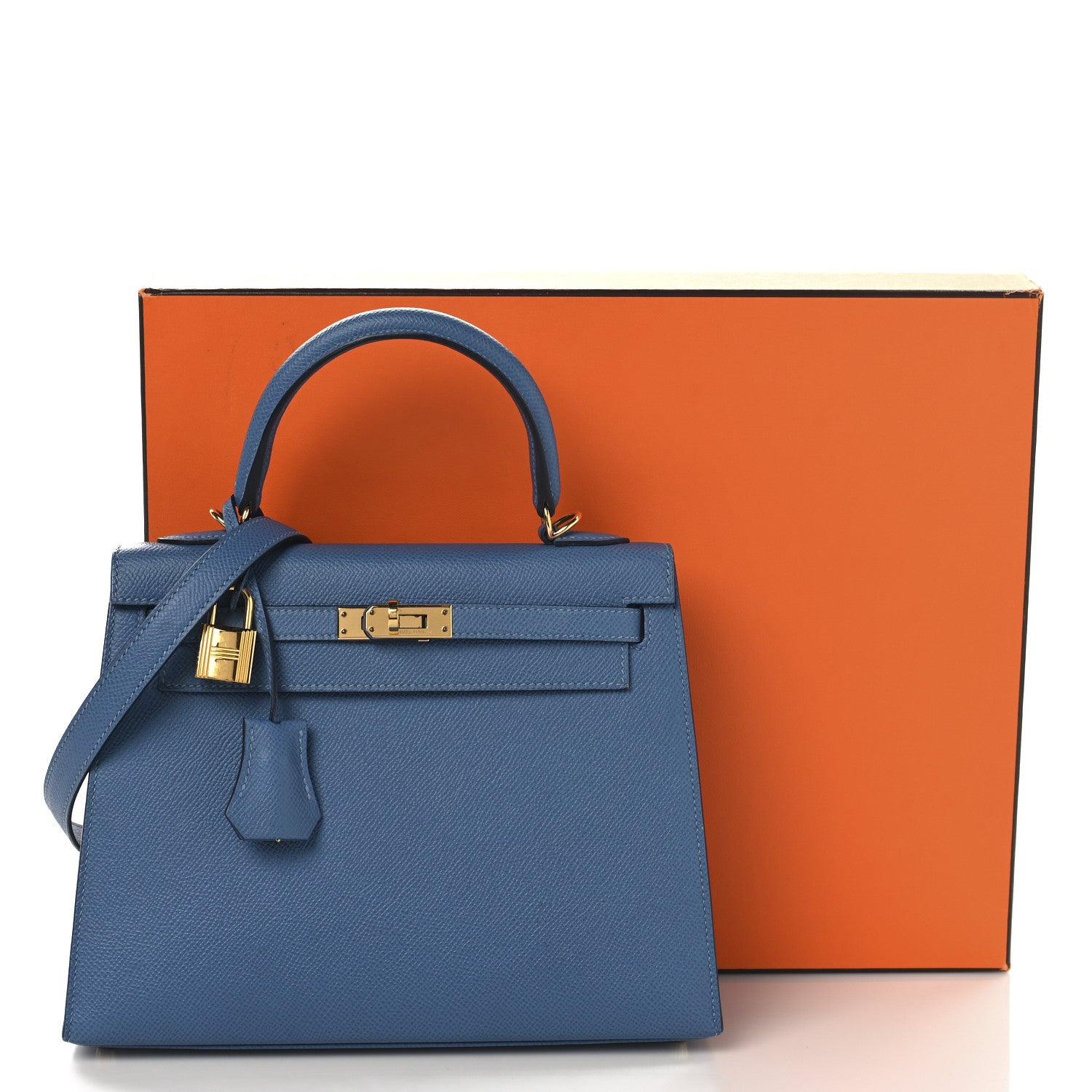 Hermes Epsom Kelly Sellier 25 Bleu Azur 17 of 17