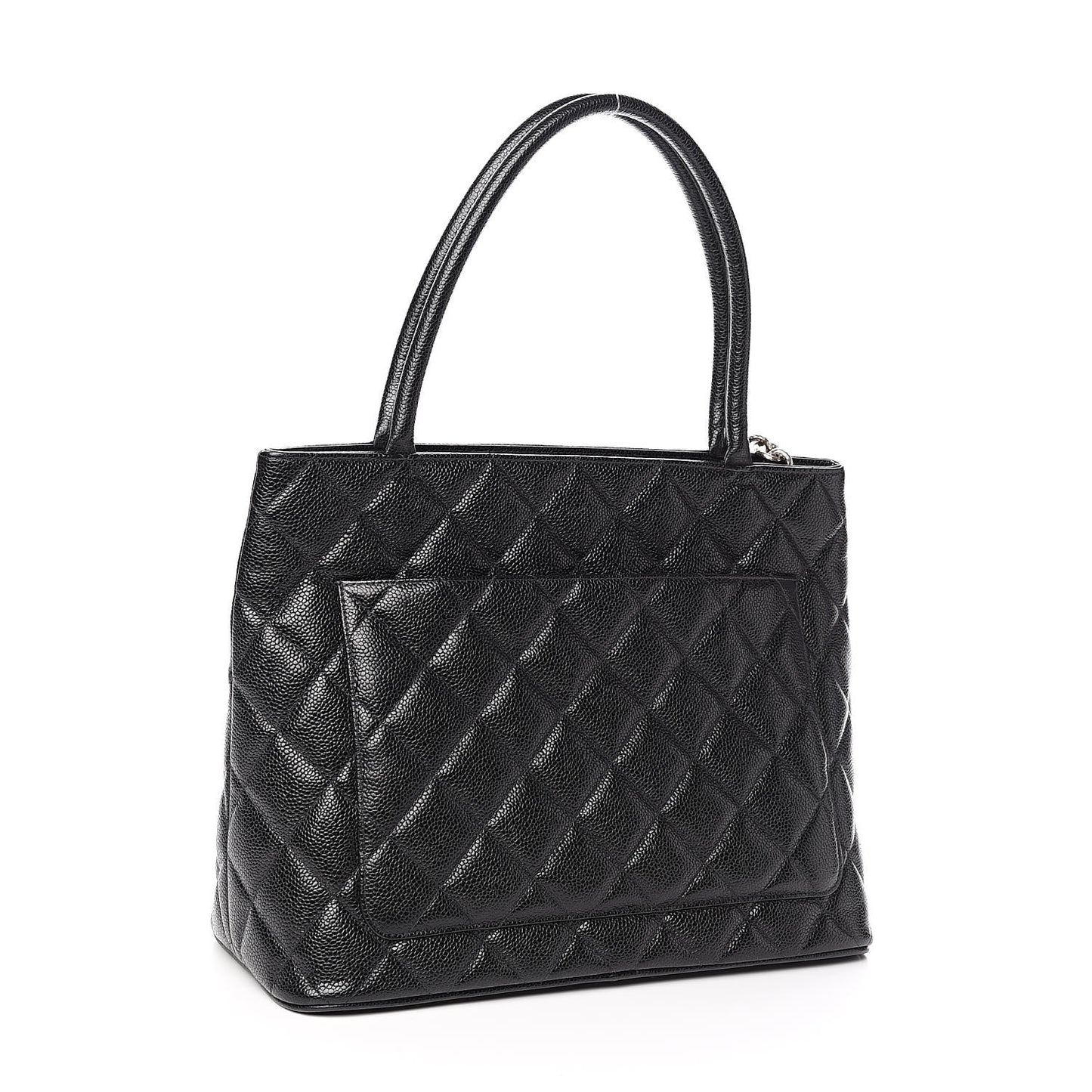 Caviar Quilted Medallion Tote Black