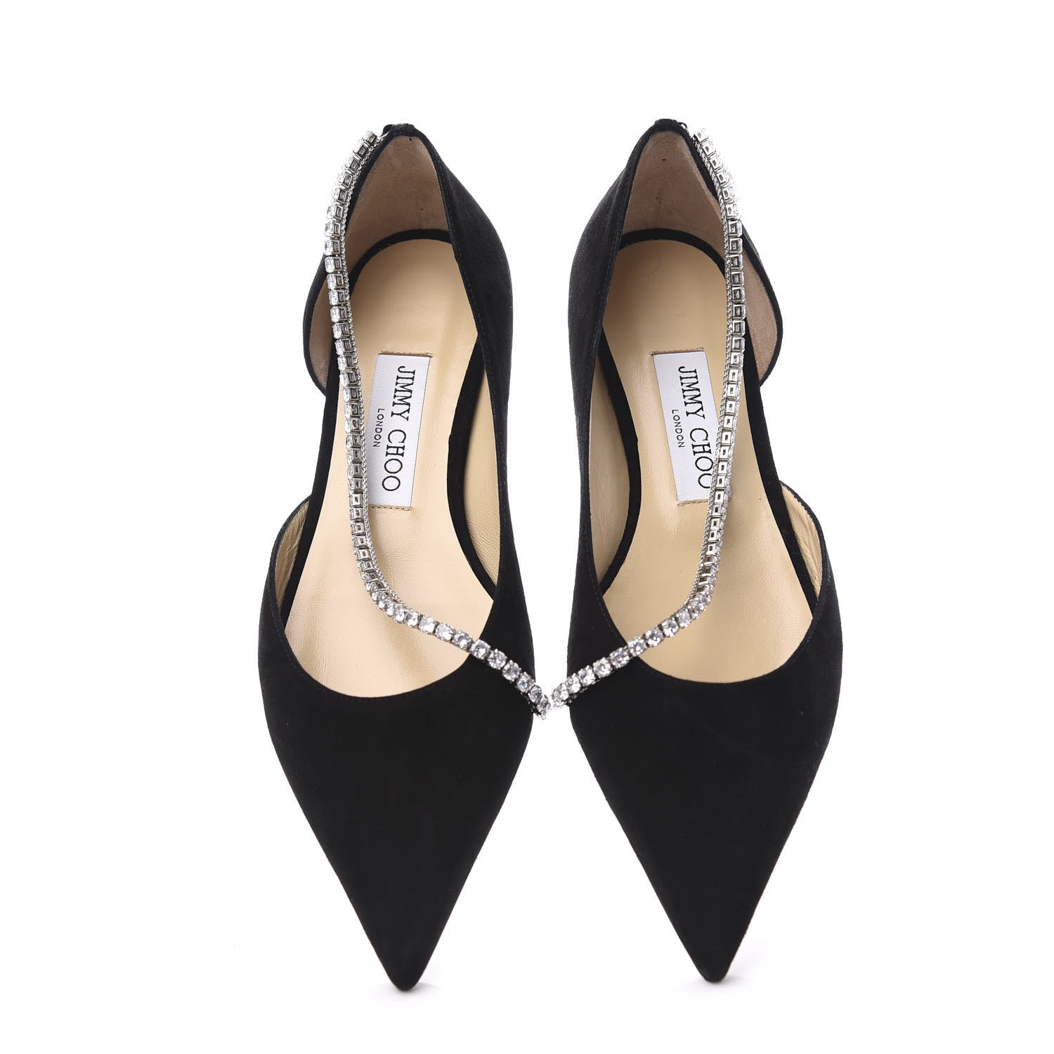 Jimmy Choo Suede Crystal Trude Flats 37 Black 6 of 10