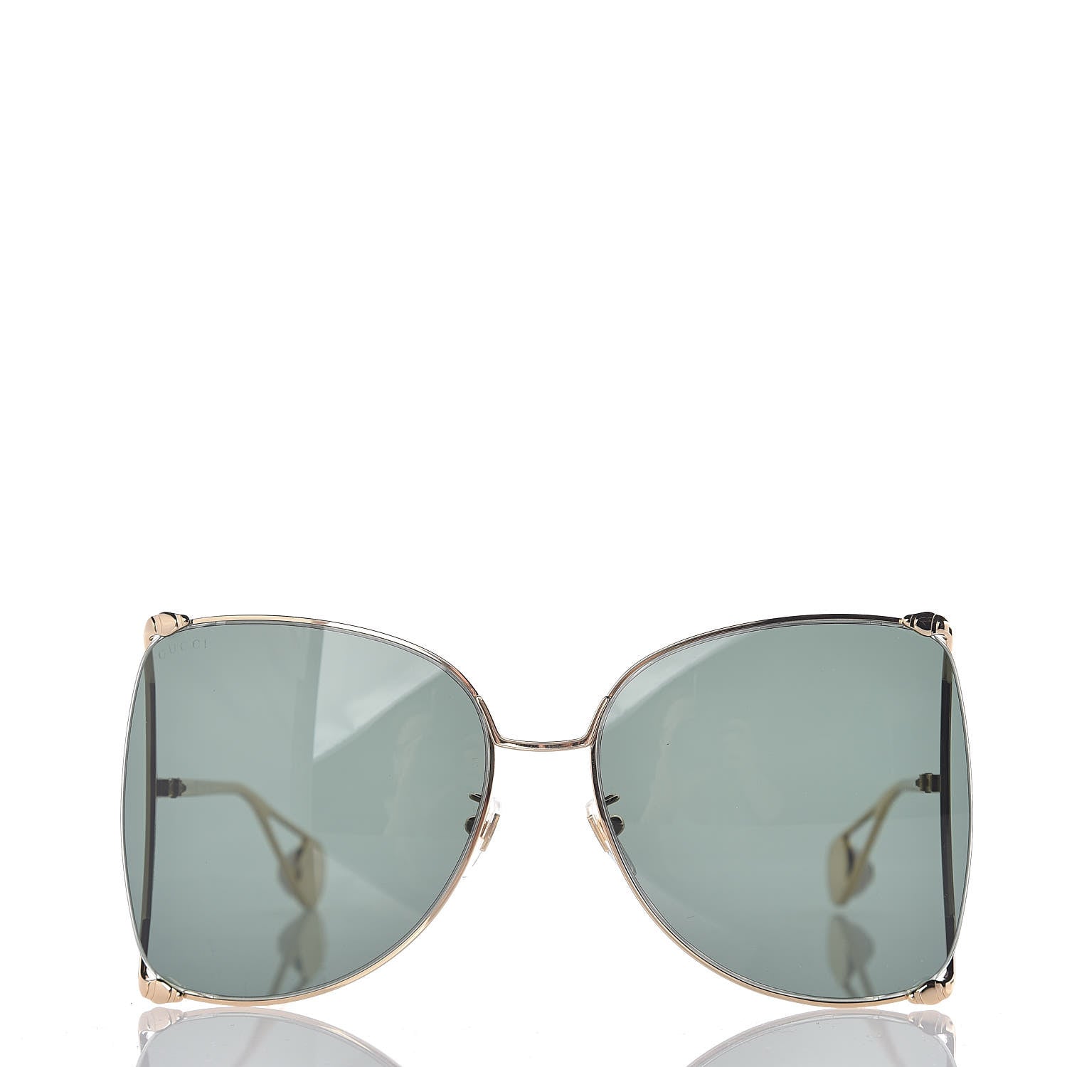 Gucci Oversized Round Sunglasses GG0252S Gold 2 of 7