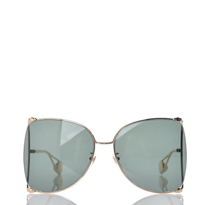 Gucci Oversized Round Sunglasses GG0252S Gold 2 of 7