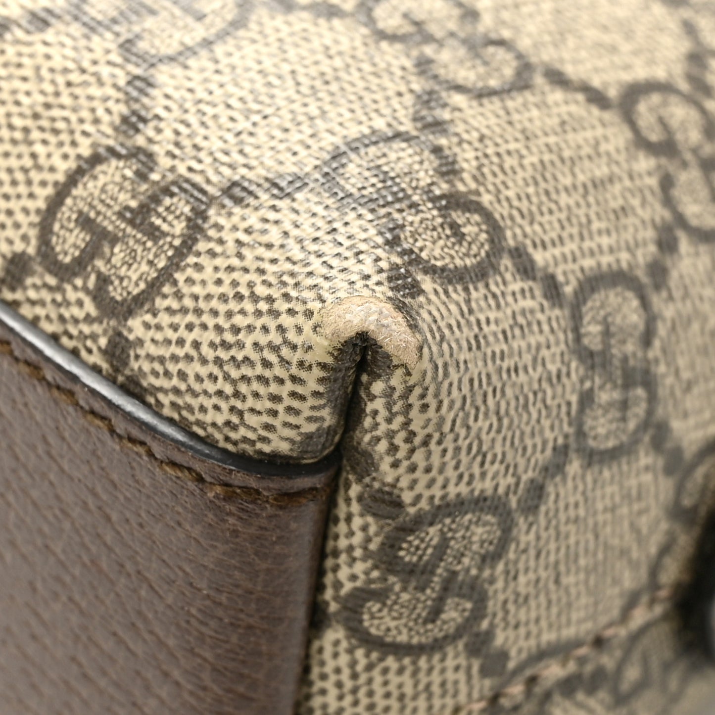 GG Supreme Monogram Textured Dollar Calfskin Web Small Ophidia Dome Shoulder Bag Beige Ebony New Acero