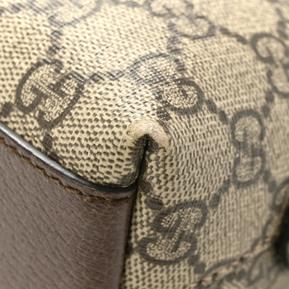 Gucci GG Supreme Monogram Textured Dollar Calfskin Web Small Ophidia Dome Shoulder Bag Beige Ebony New Acero 11 of 13