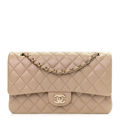 Chanel Iridescent Caviar Quilted Medium Double Flap Dark Beige 1 of 11