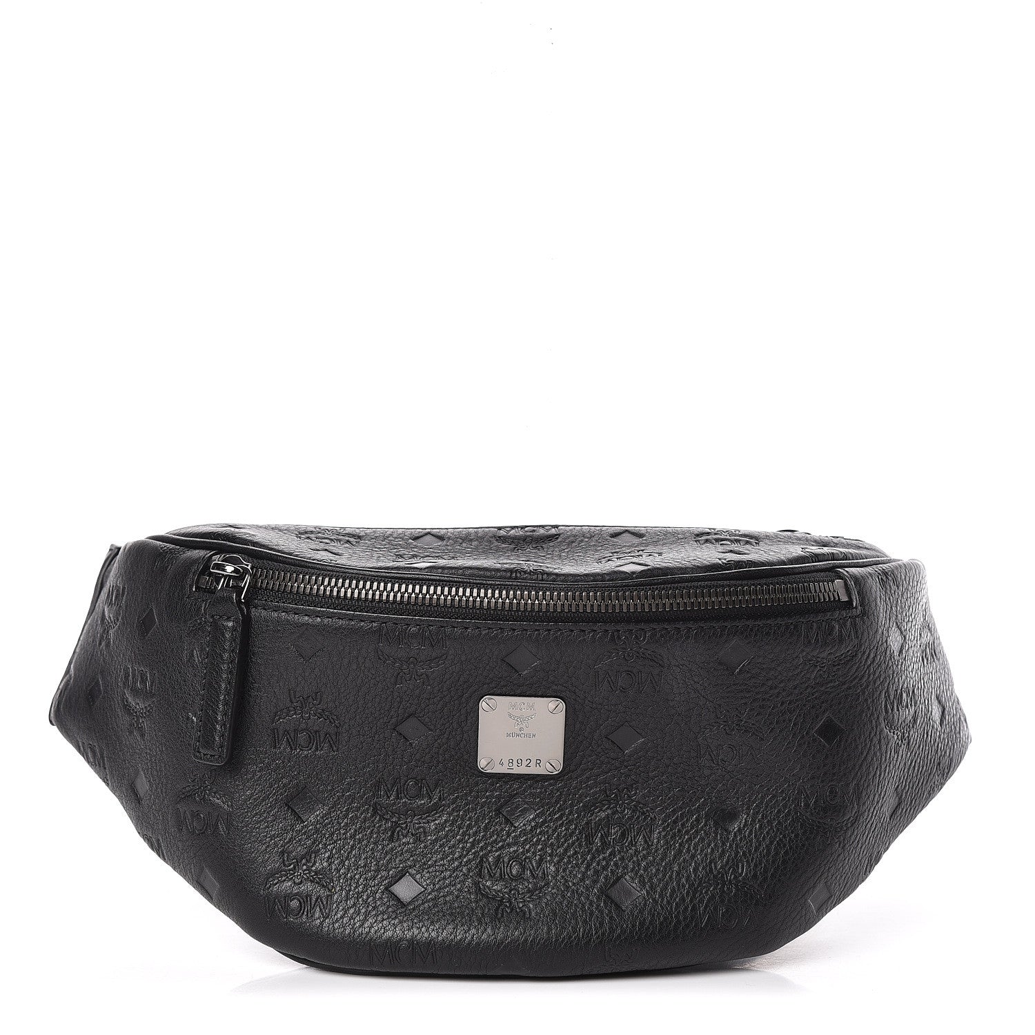 MCM Calfskin Ottomar Monogram Belt Bag Black 1 of 10