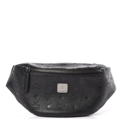 MCM Calfskin Ottomar Monogram Belt Bag Black 1 of 10