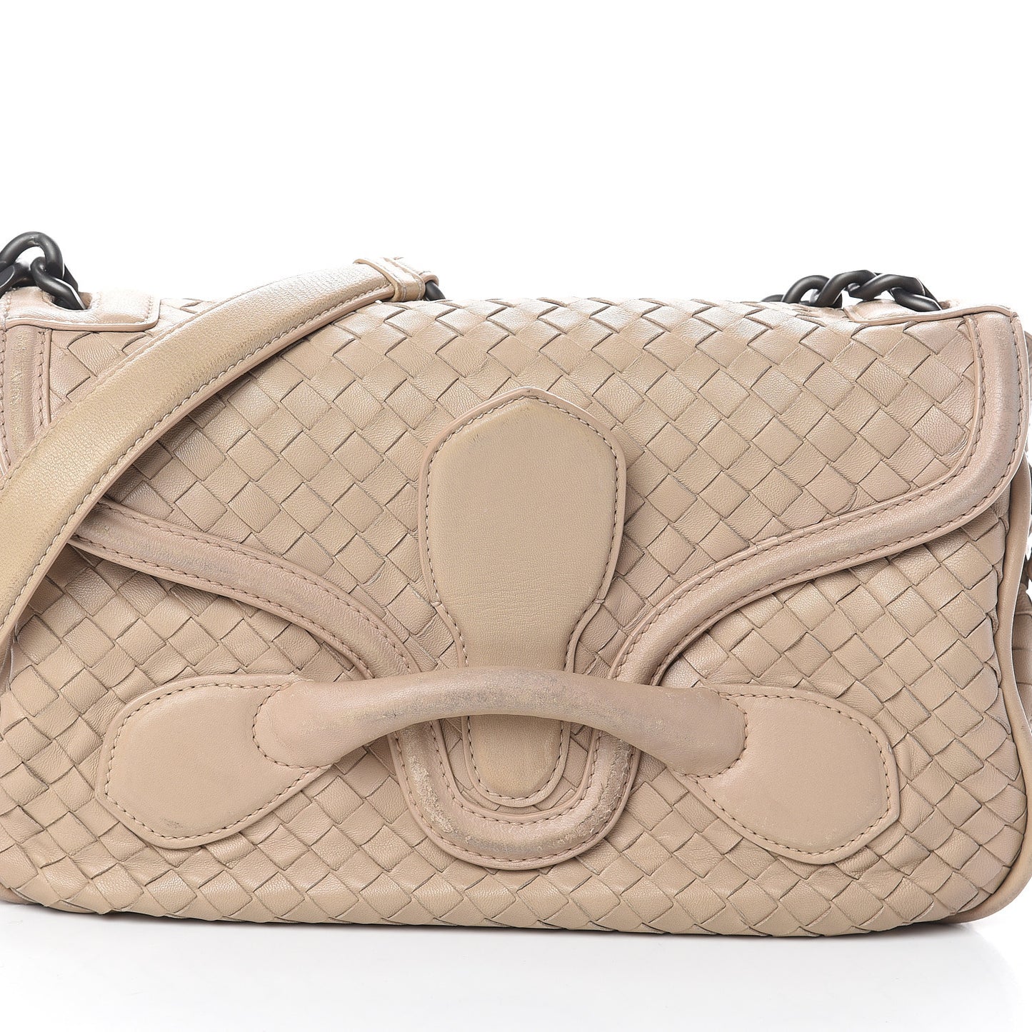 Nappa Intrecciato Rialto Shoulder Bag Mink