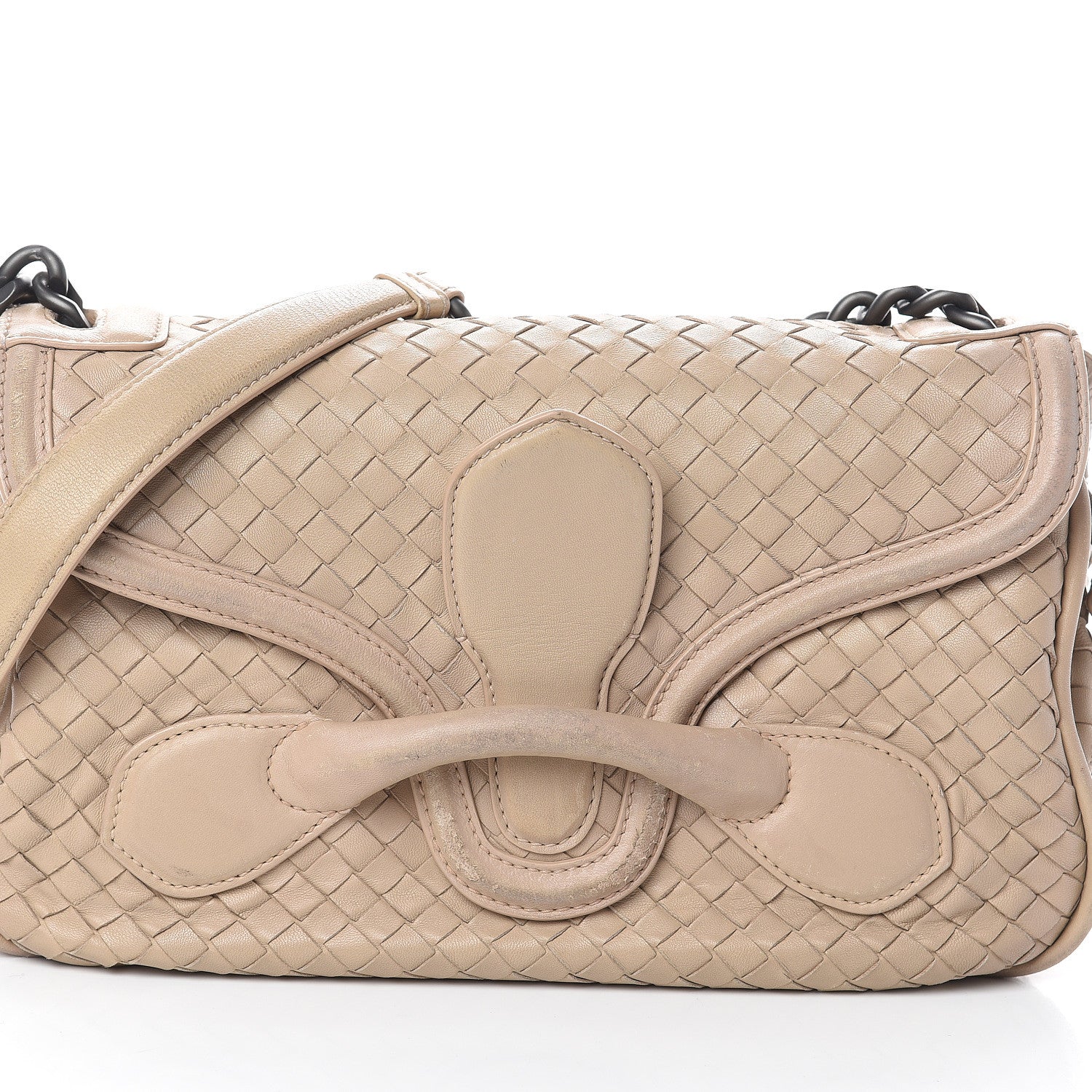 Bottega Veneta Nappa Intrecciato Rialto Shoulder Bag Mink 6 of 8
