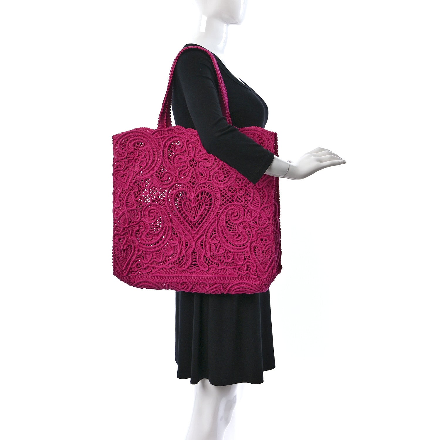 Dolce & Gabbana Cordonetto Lace Large Beatrice Tote Pink 2 of 8