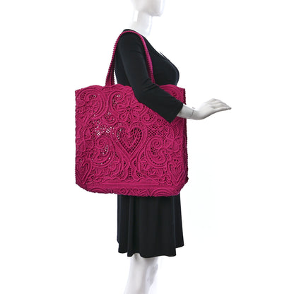 Dolce & Gabbana Cordonetto Lace Large Beatrice Tote Pink 2 of 8