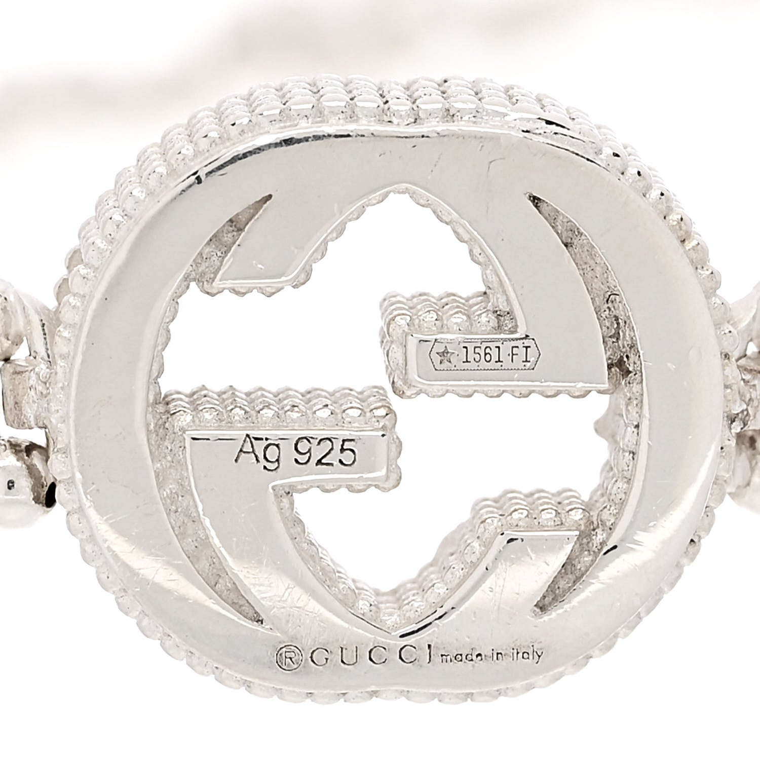 Gucci Sterling Silver Interlocking GG Beaded Flower Bracelet 3 of 3