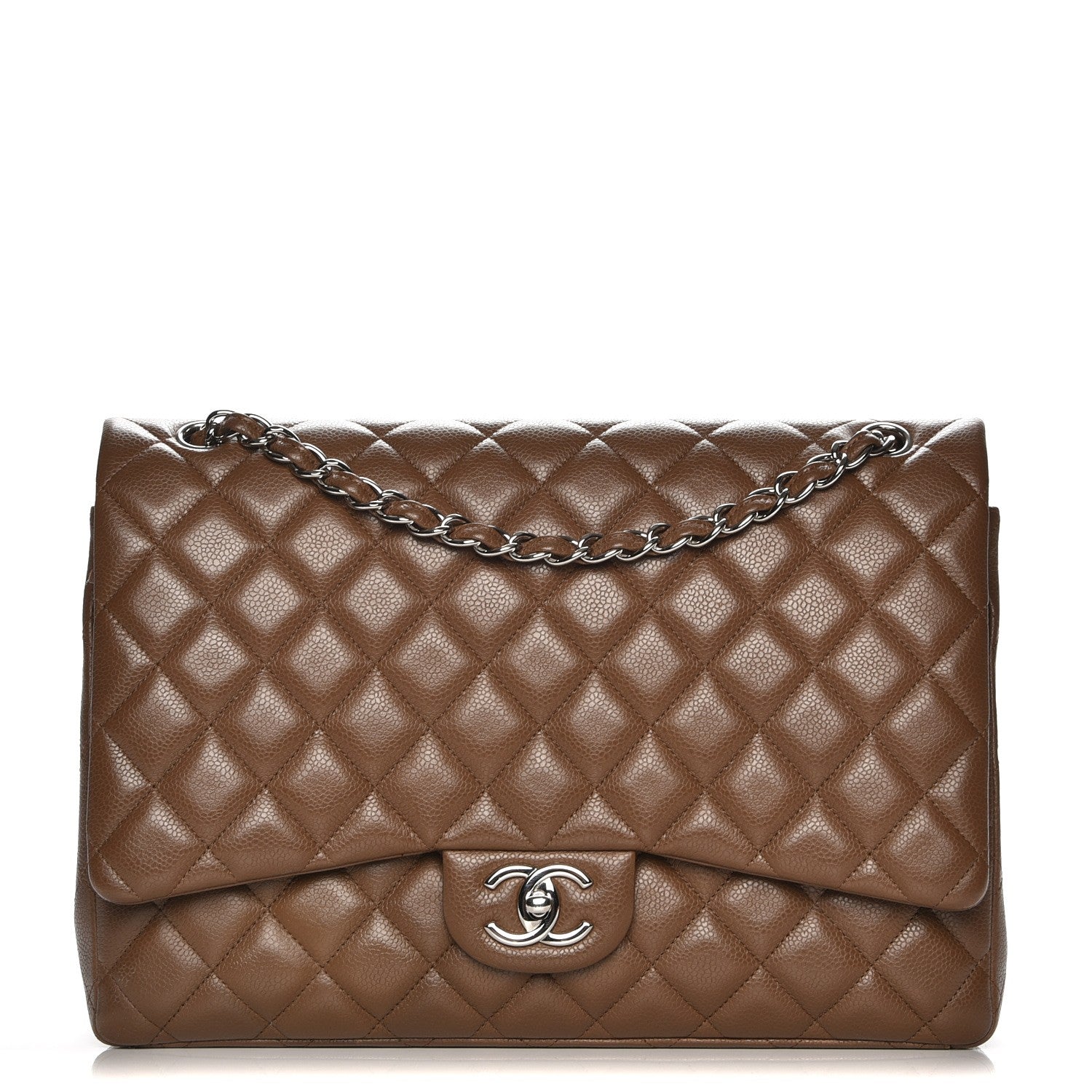 Chanel Caviar Quilted Maxi Double Flap Brown 1 of 9