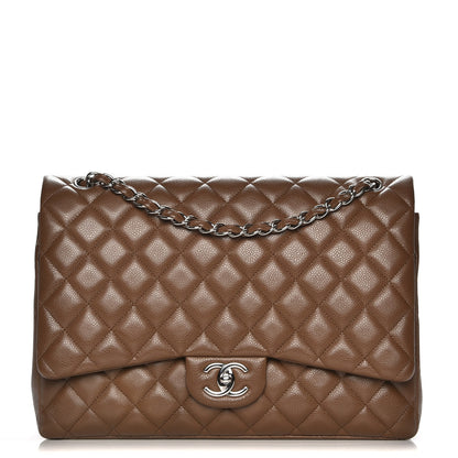 Chanel Caviar Quilted Maxi Double Flap Brown 1 of 9