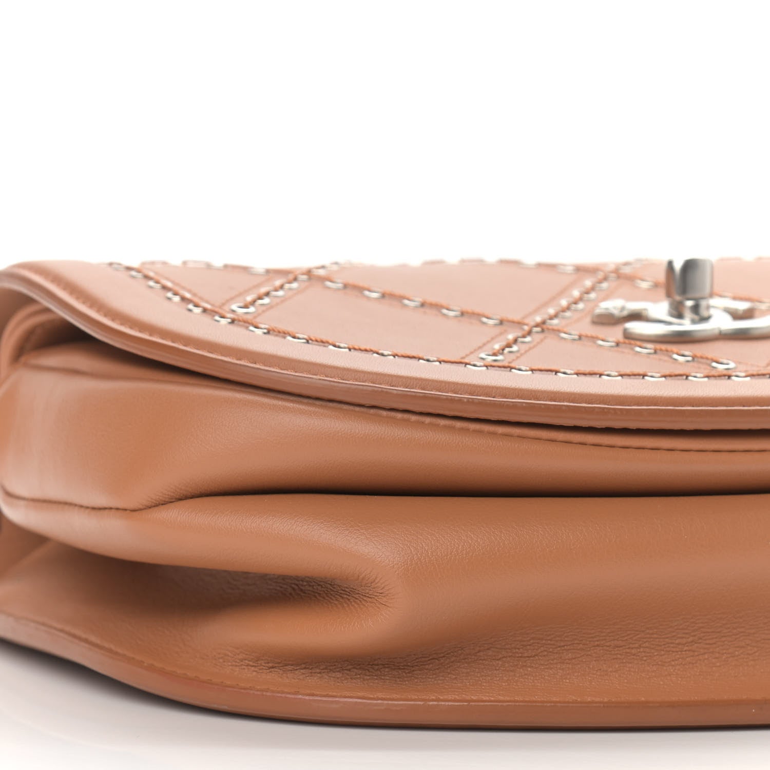 Chanel Calfskin Coco Eyelets Small Flap Bag Camel 6 of 10
