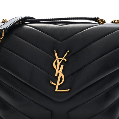 Saint Laurent Calfskin Y Quilted Monogram Small Loulou Chain Satchel Black 8 of 10