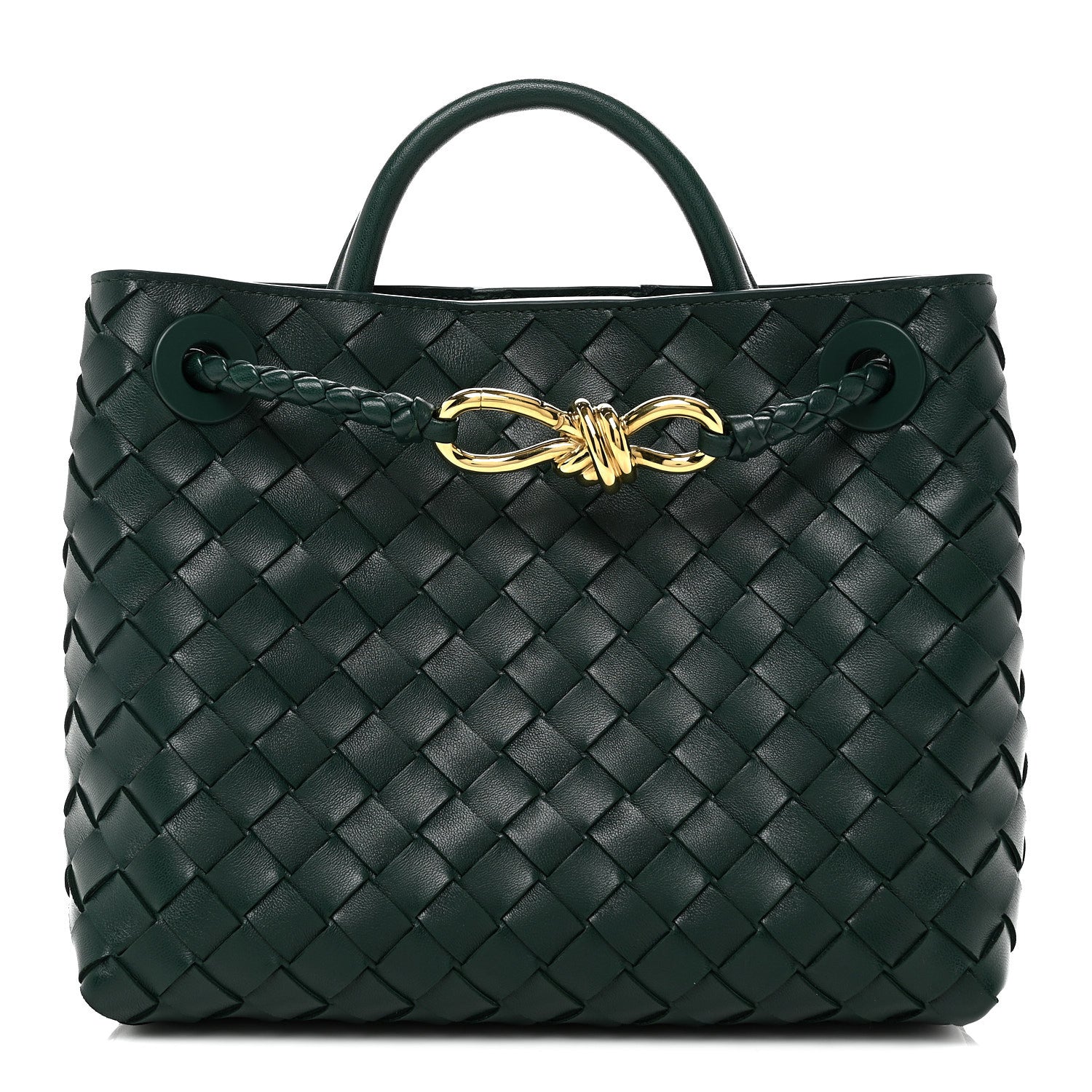 Bottega Veneta Nappa Intrecciato Small Andiamo Shoulder Bag Emerald Green 1 of 9