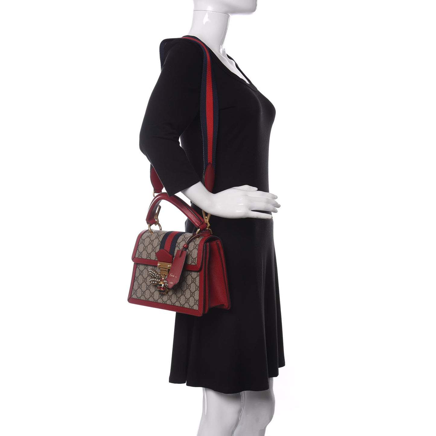 GG Supreme Monogram Small Queen Margaret Top Handle Bag Red
