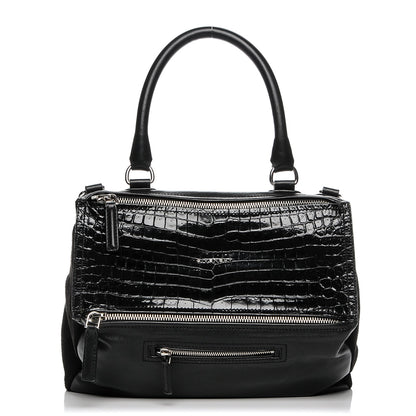 Givenchy Smooth Calfskin Crocodile Embossed Medium Pandora Black 1 of 7