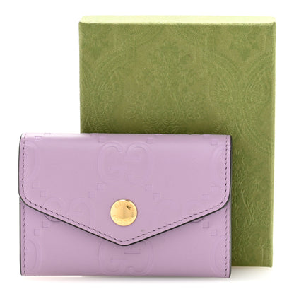 Gucci Calfskin Jumbo GG Embossed Snap Wallet Lilac 9 of 9