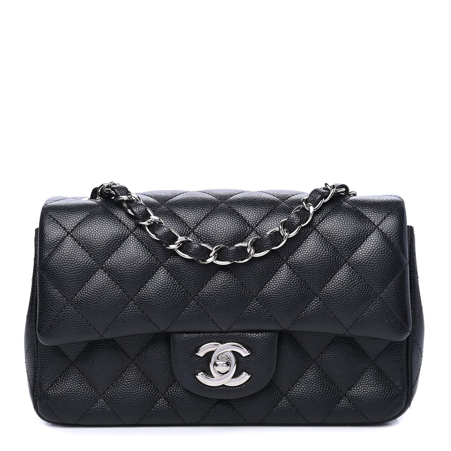 Caviar Quilted Mini Rectangular Flap Black