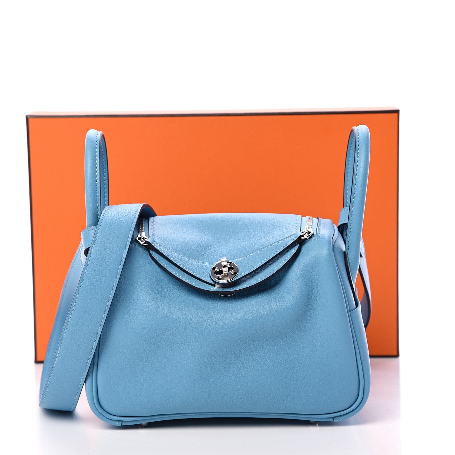 Hermes Swift Mini Lindy 20 Bleu Du Nord 10 of 10