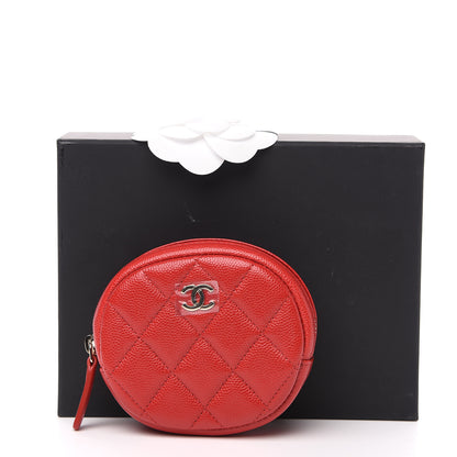 Chanel Caviar Quilted Zip Around Classic Coin Purse Dark Pink 7 of 7
