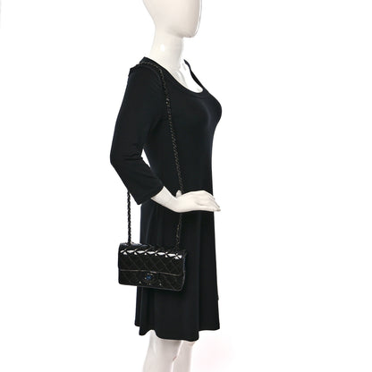 Chanel Patent Calfskin Quilted Mini Rectangular Flap So Black 2 of 9