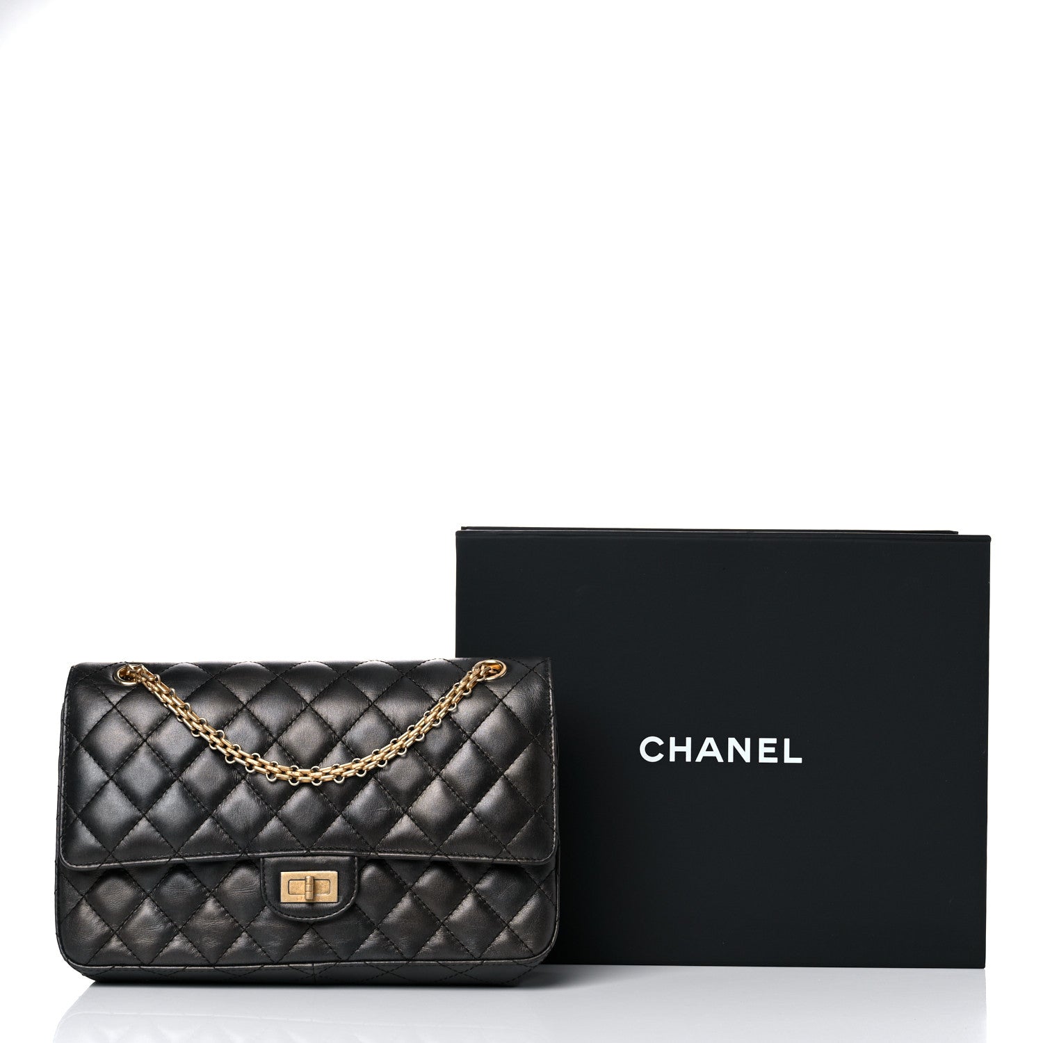 Chanel Metallic Calfskin Quilted 2.55 Reissue 226 Flap Charcoal 21 of 21