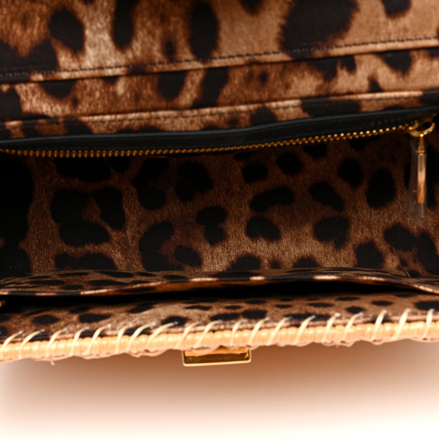 Wicker Calfskin Crossbody Bag Black