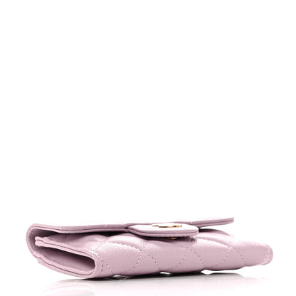 Chanel Caviar Quilted Flap Card Holder Wallet Light Purple 4 of 9