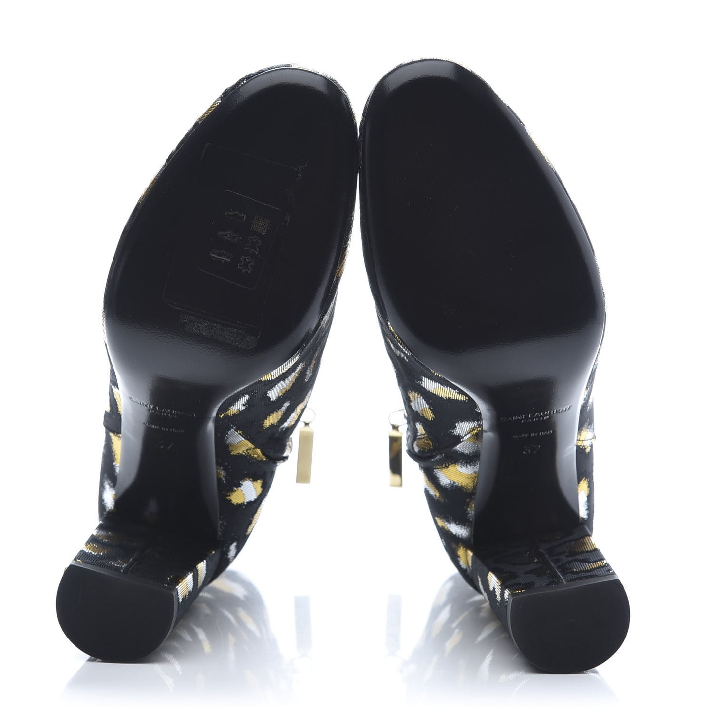 Jacquard Leopard Loulou Ankle Boots 37 Oro
