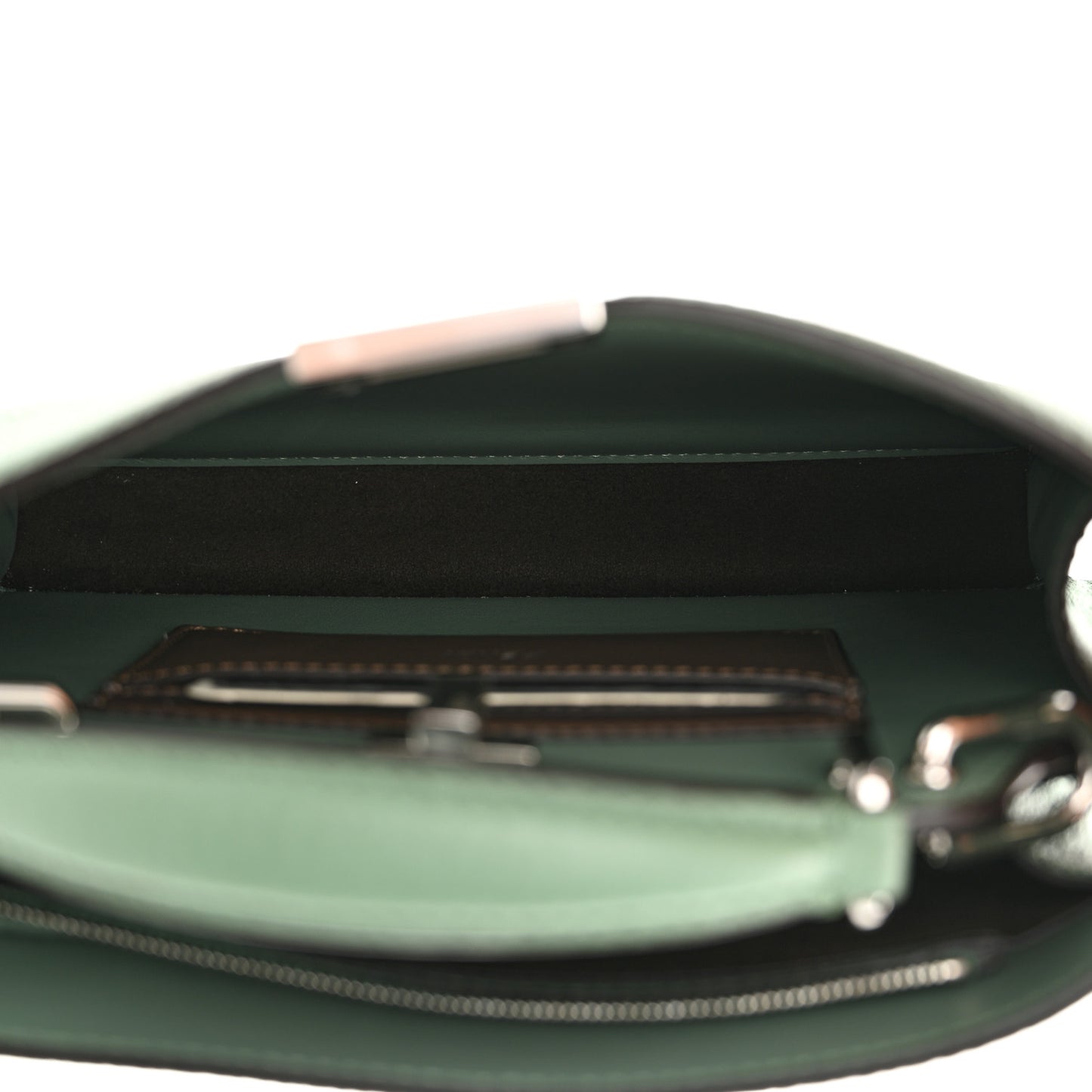 Cuoio Romano Vitello Cover Bi-Color Peekaboo I See U X Cross Satchel Green Island Maya