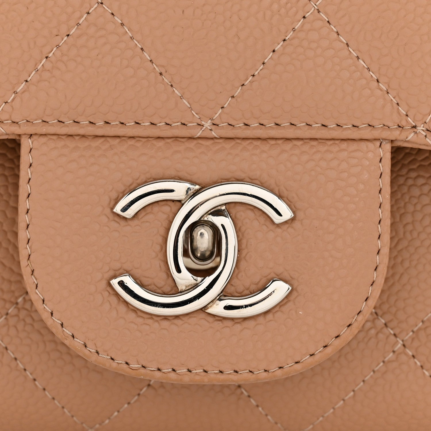 Chanel Caviar Quilted Jumbo Single Flap Dark Beige 12 of 14