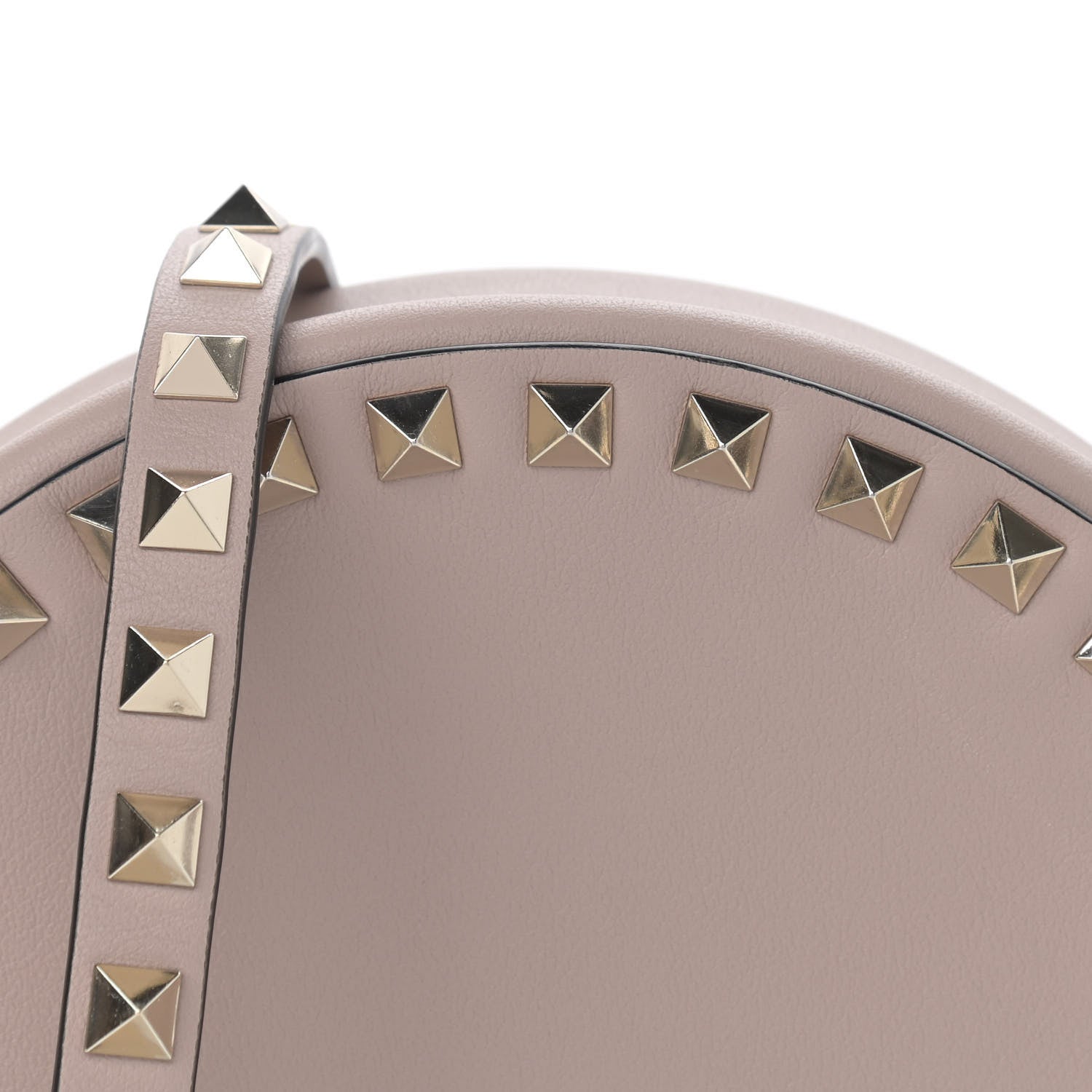 Valentino Garavani Calfskin Rockstud Round Crossbody Bag Poudre 7 of 9