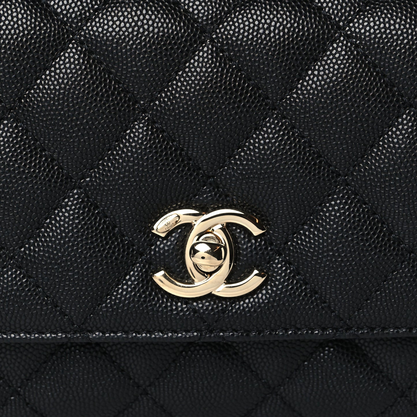 Caviar Quilted Extra Mini Coco Handle Flap Black