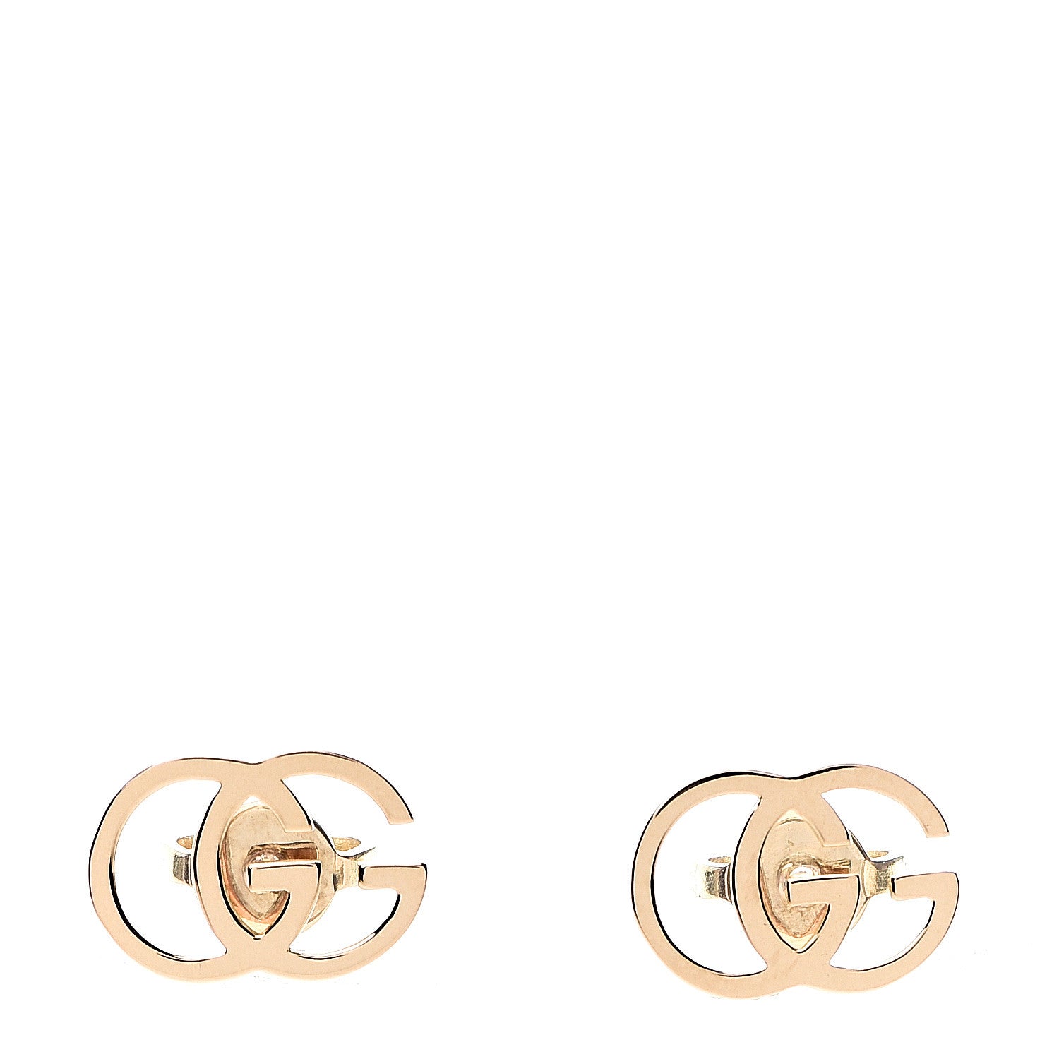 Gucci 18K Yellow Gold GG Tissue Stud Earrings 1 of 4