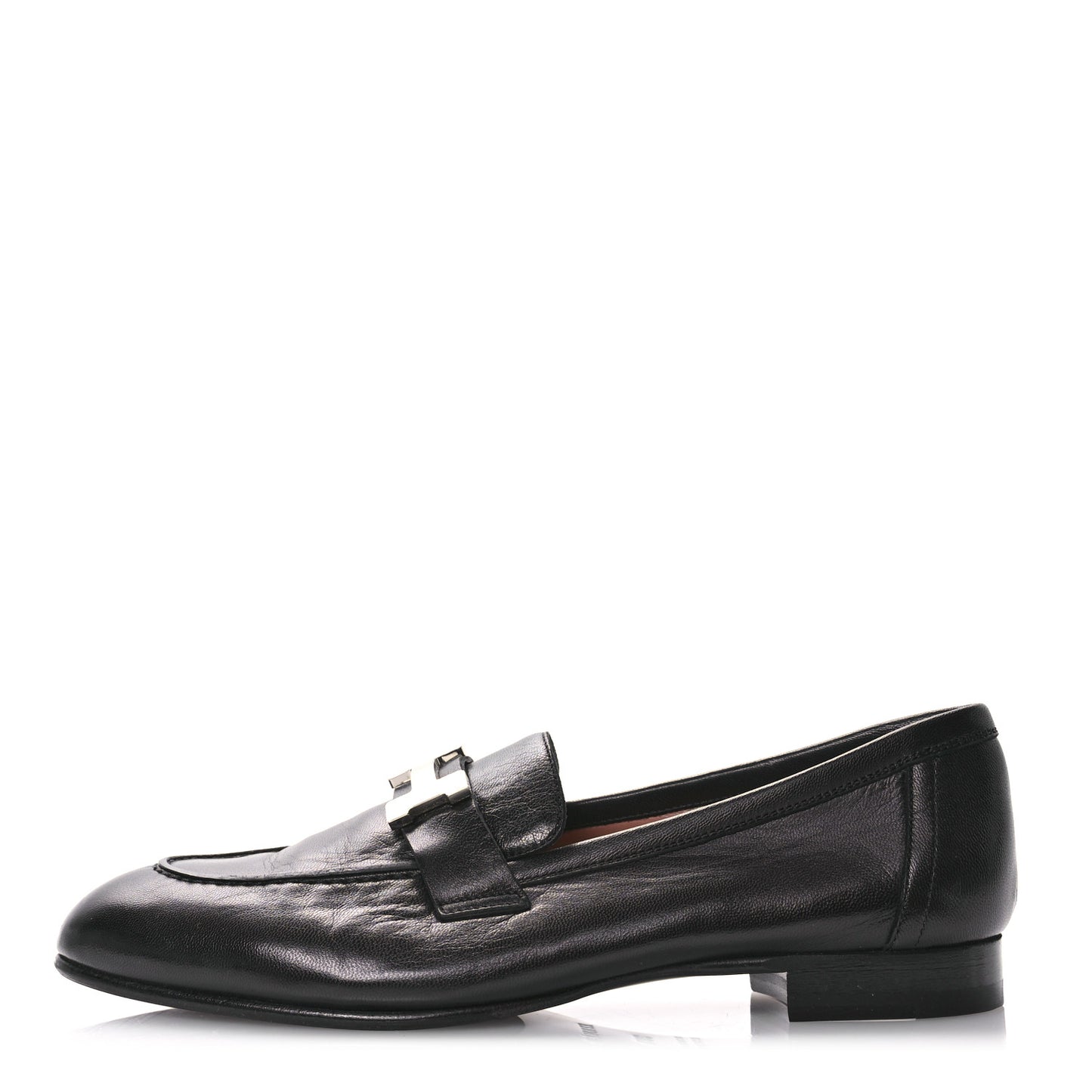Goatskin Womens Paris Loafers 38.5 Black