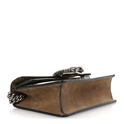 Gucci GG Supreme Monogram Suede Crystal Small Dionysus Shoulder Bag Beige Ebony Taupe 4 of 10
