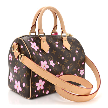 Louis Vuitton LV X TM Monogram Cherry Blossom Speedy Bandouliere 25 Sakura Brown 2 of 9