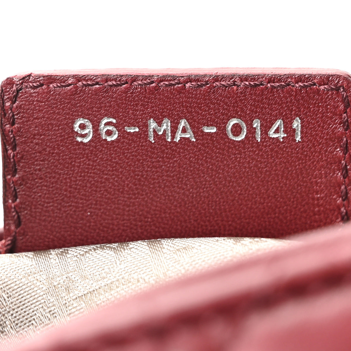 Christian Dior Lambskin Cannage Medium Lady Dior Burgundy 7 of 10